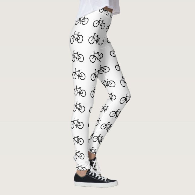 Black Bicycles on White Leggings (Right)