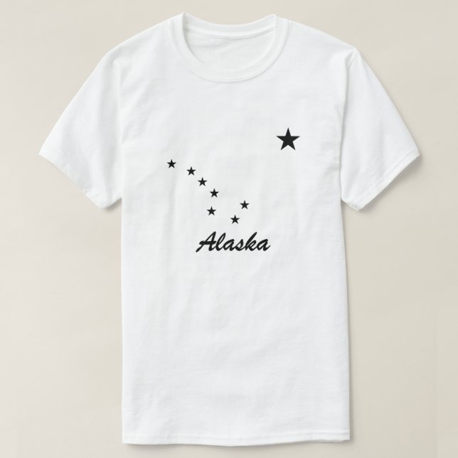 Black Big Dipper Constellation Stars T-Shirt (Design Front)