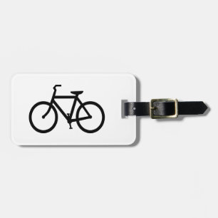 Black Bike Route Luggage Tag