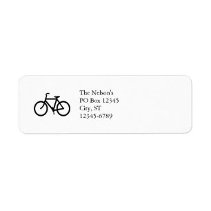 Black Bike Route Return Address Label