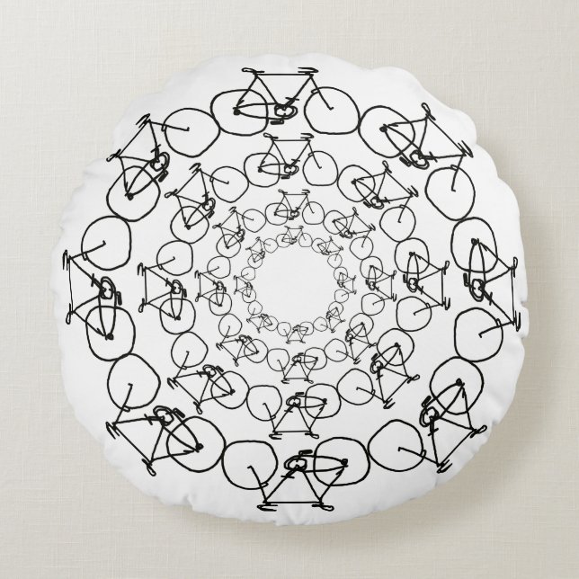 black bikes in circles round cushion (Front)