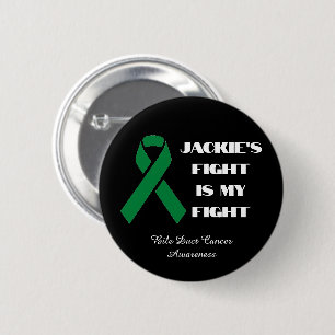 Black Bile Duct Cancer Support Green Ribbon 6 Cm Round Badge