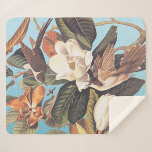 Black-Billed Cuckoo Bird Sherpa Blanket