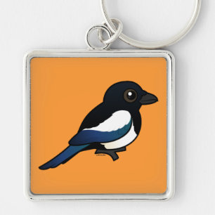 Black-billed Magpie Key Ring