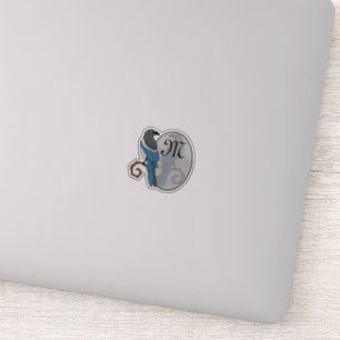 Black Billed Magpie Monogram Contour