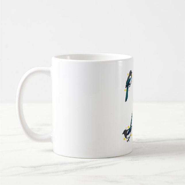 Black billed Magpie pack Coffee Mug (Left)