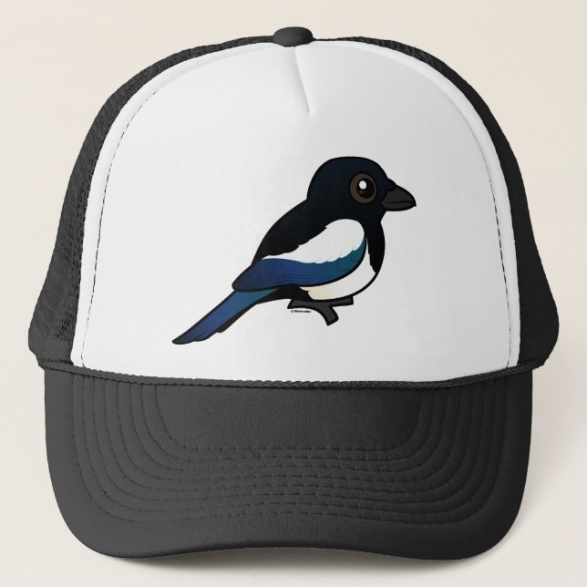 Black-billed Magpie Trucker Hat (Front)