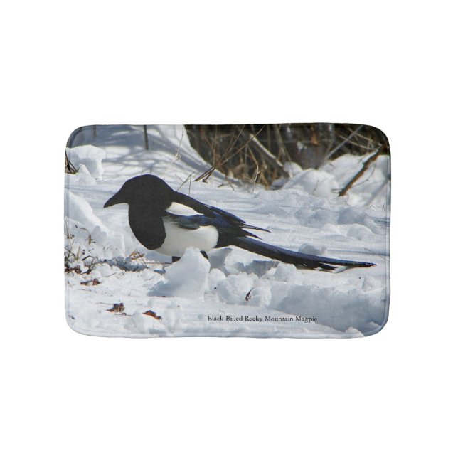 Black Billed Rocky Mountain Magpie bathmat (Front)