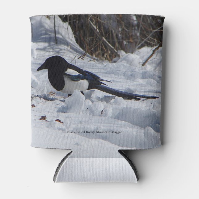 Black Billed Rocky Mountain Magpie can cooler (Front)