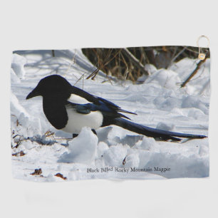 Black Billed Rocky Mountain Magpie golf towel