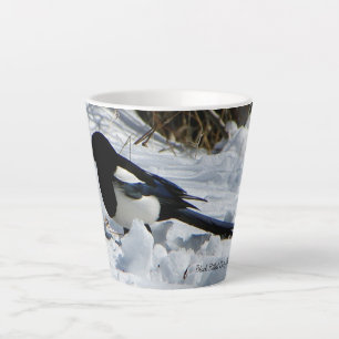 Black Billed Rocky Mountain Magpie latte mug