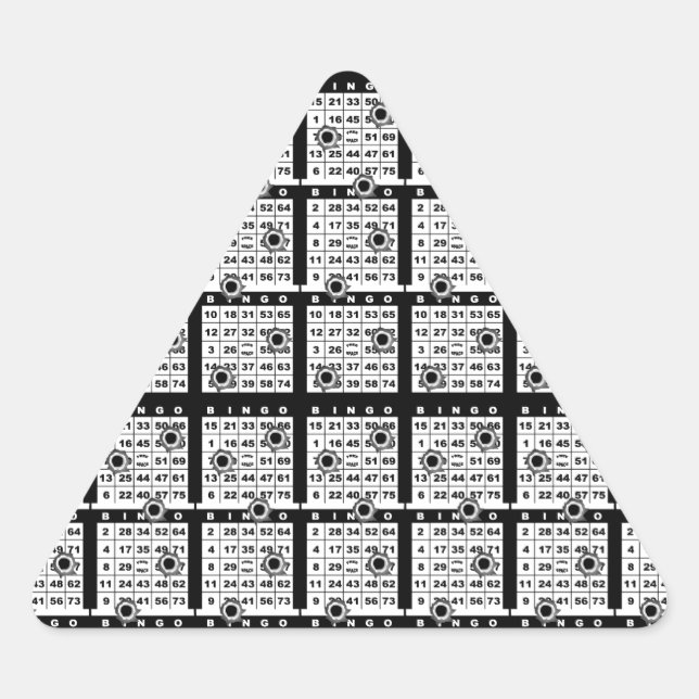 Black Bingo Cards Triangle Sticker (Front)