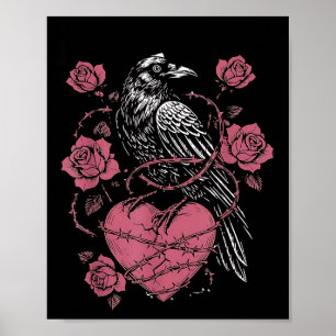 Black Bird F-caw-f Funny Valentines Day  Poster