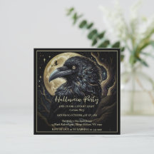 Black Bird Halloween Party Invitation