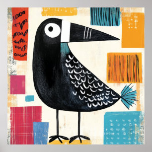 Black Bird Modern Art Poster