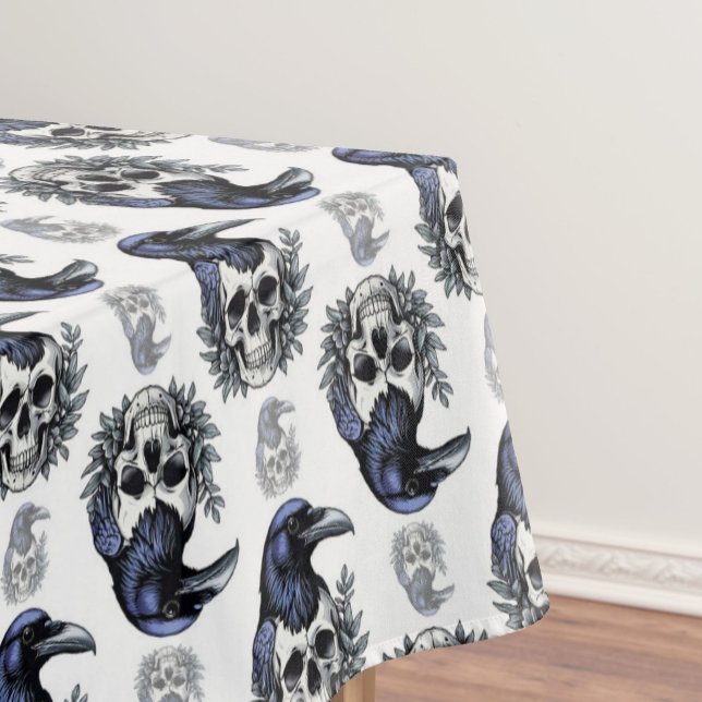 Black Bird On a Skull Goth Pattern Design  Tablecloth (Creator Uploaded)