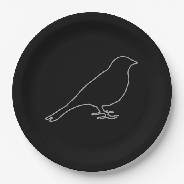 Black Bird Paper Plates (Front)