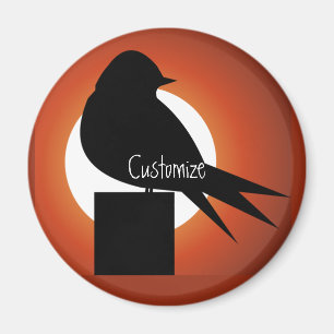 Black Bird Silhouette Sun Thunder_Cove Magnet