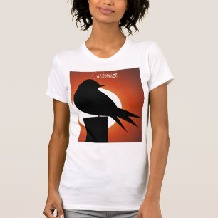 Black Bird Silhouette Sun Thunder_Cove T-Shirt