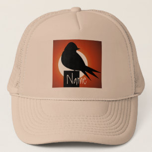 Black Bird Silhouette Sun Thunder_Cove Trucker Hat