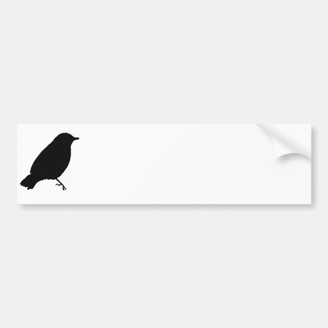Black Bird Silhouette Unique Gift Present Bumper Sticker (Front)