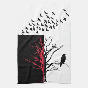 Black Bird The Raven Tea Towel
