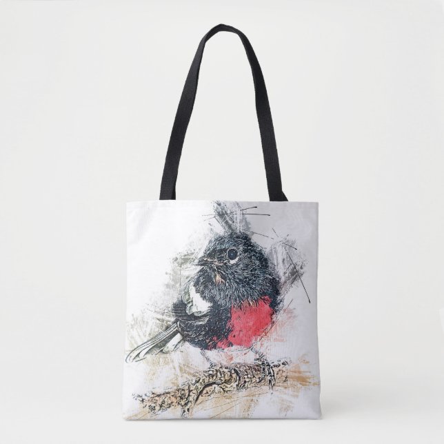 Black bird tote bag (Front)