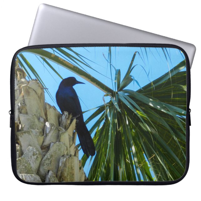 Black Bird Tree Laptop Sleeve (Front)
