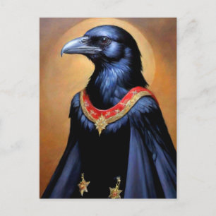 Black Bird Wearing Medals Postcard
