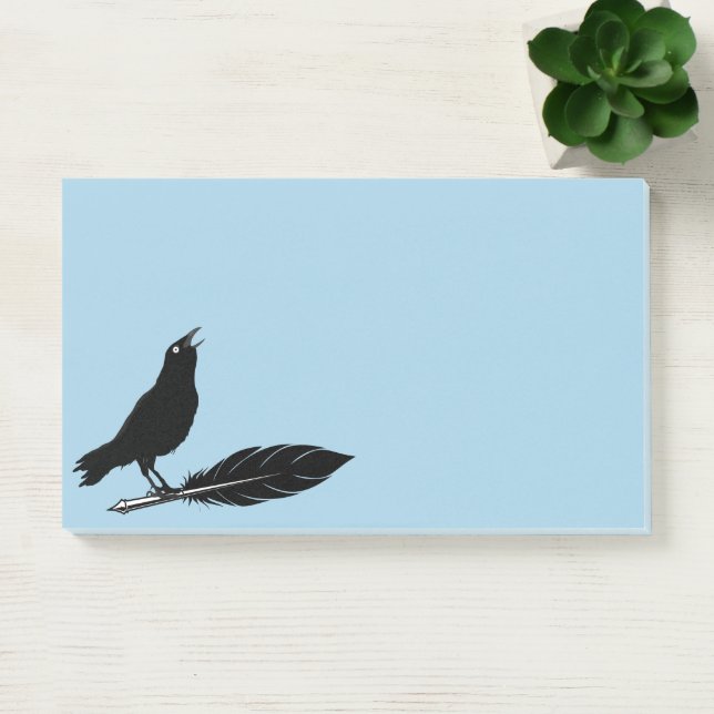 Black Birds Feather Pen Raven Post-it Notes (Office)