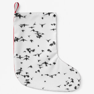 BLACK BIRDS FLYING ON SKY SMALL CHRISTMAS STOCKING