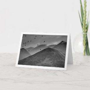 BLACK BIRDS IN FLIGHT Folded Note Card