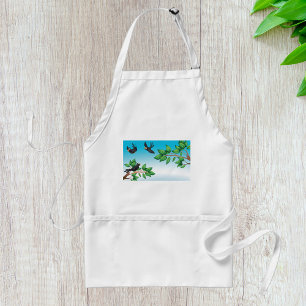 Black Birds on Tree Branches Standard Apron