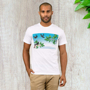 Black Birds on Tree Branches T-Shirt