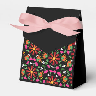 Black Birthday Flower Fiesta Mexican Embroidery Favour Box