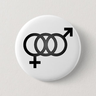 Black Bisexual Symbol 6 Cm Round Badge