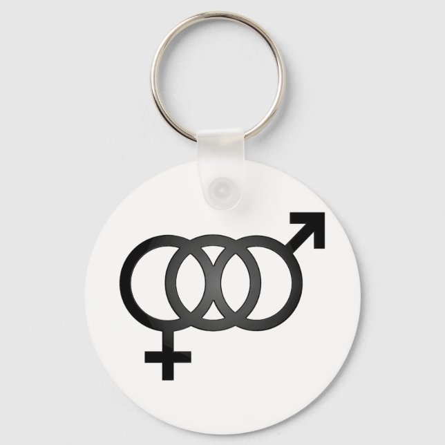 Black Bisexual Symbol Key Ring (Front)