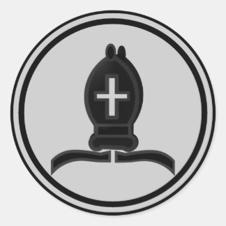 Black Bishop Chess Piece Classic Round Sticker