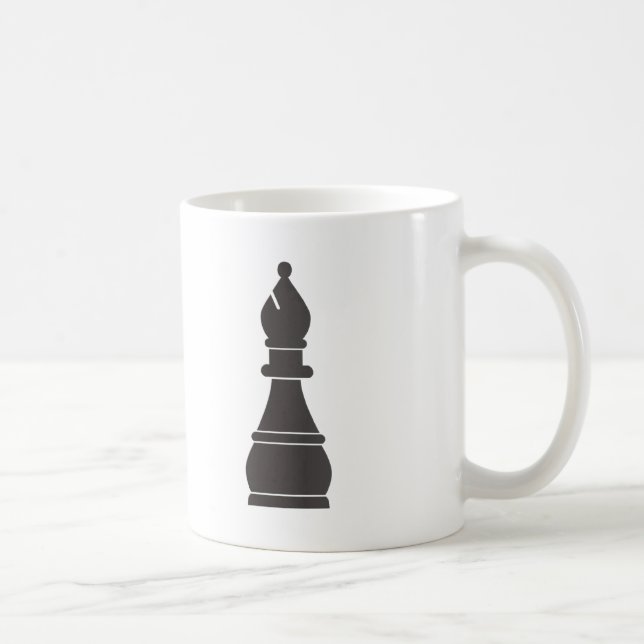 Black bishop chess piece coffee mug (Right)