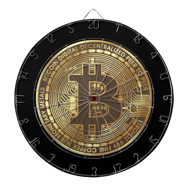Black Bitcoin Coin Dartboard (Front)