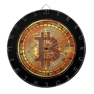 Black Bitcoin Coin Sangria Dartboard