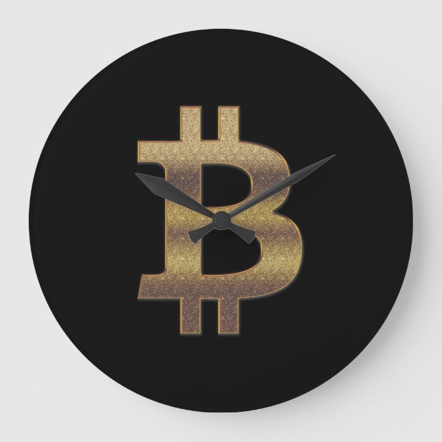 Black Bitcoin La Boca Wall Clock (Front)