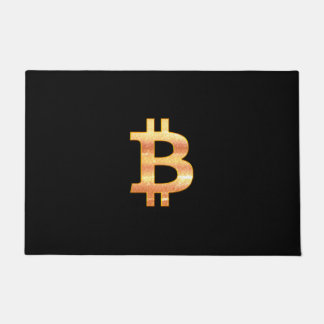 Black Bitcoin Vendredi Door Mat