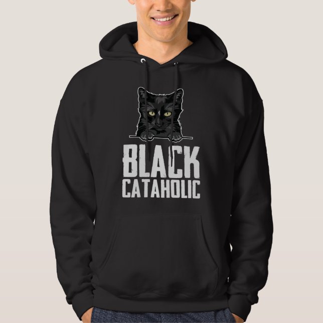 Black  Black cat  Black mom Hoodie (Front)