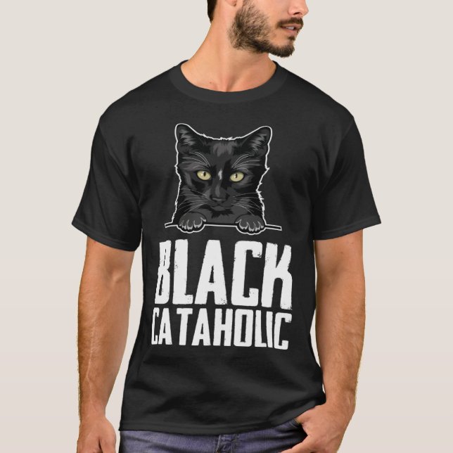 Black  Black cat  Black mom T-Shirt (Front)