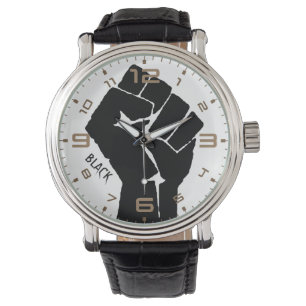 "Black" Black Fist Vintage Leather Watch