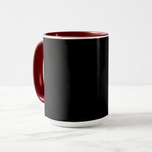 Black-black, simply elegant, maroon trim, mug
