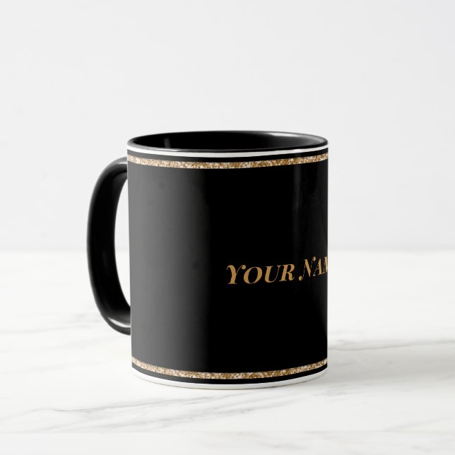 Black-black, simply elegant TEMPLATE Mug (Front Left)