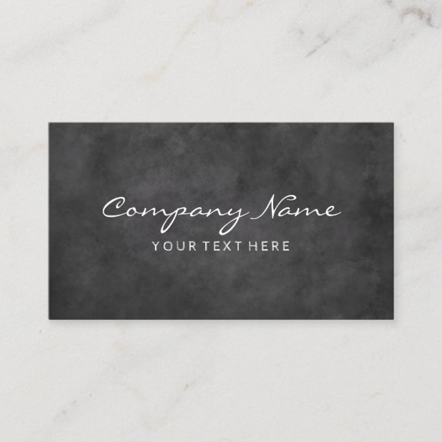 Black blackboard chalkboard business card template (Front)