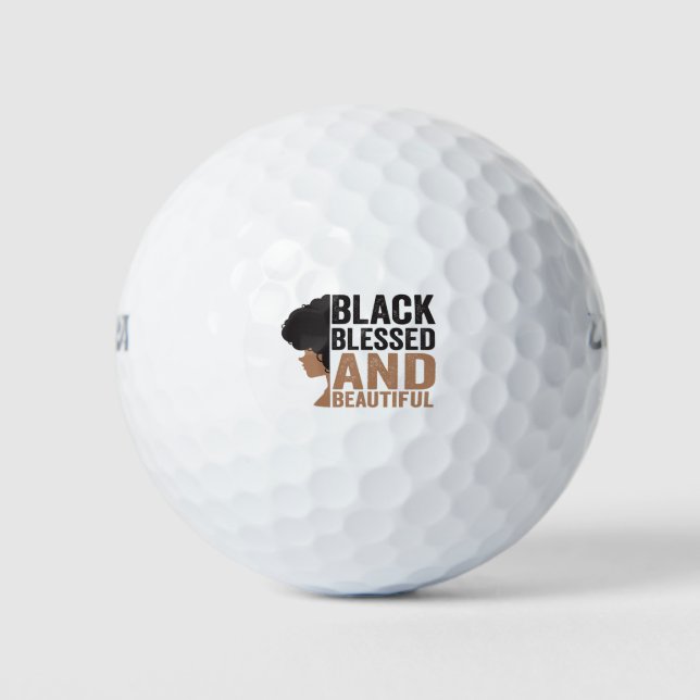 Black Blessed and Beautiful Afro History Month Golf Balls (Front)